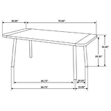 Dining Table - Maverick Rectangular Tapered Legs Dining Table Natural Mango and Black