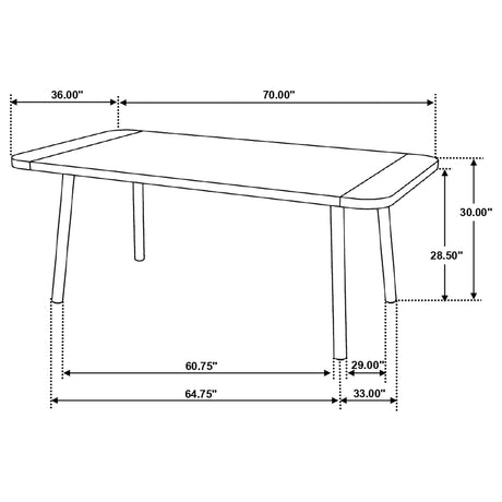 Dining Table - Maverick Rectangular Tapered Legs Dining Table Natural Mango and Black