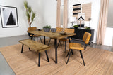 Dining Table - Maverick Rectangular Tapered Legs Dining Table Natural Mango and Black