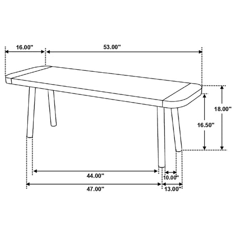 Bench - Maverick Rectangular Dining Bench Natural Mango and Black