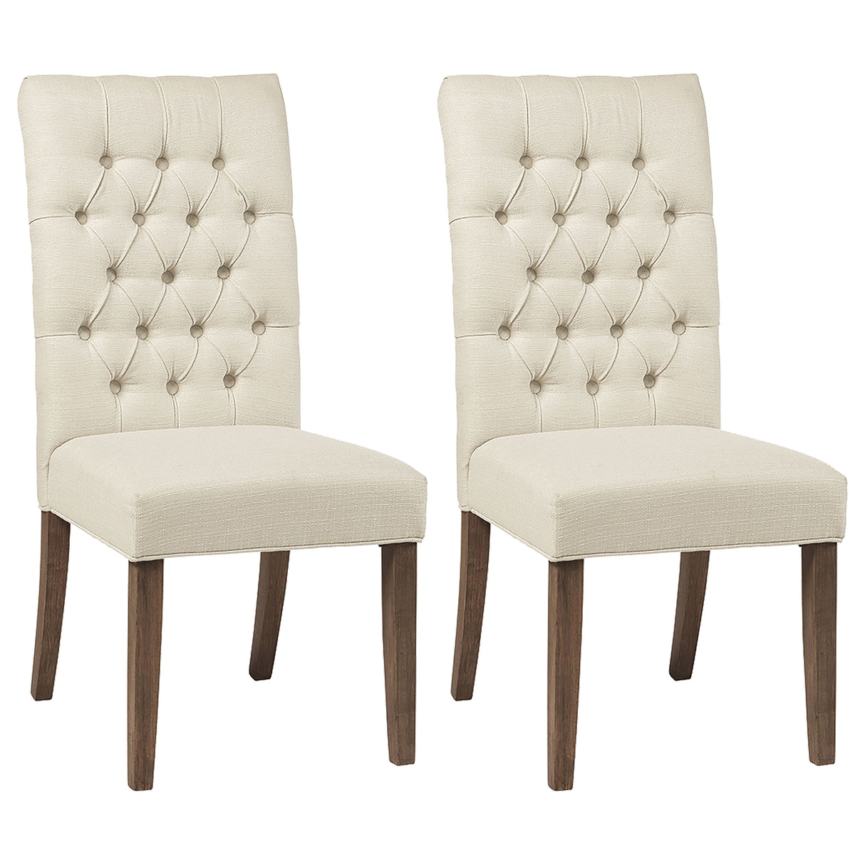 Douglas Upholstered Dining Side Chair Oatmeal (Set of 2) - Home Elegance USA
