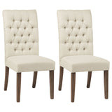 Douglas Upholstered Dining Side Chair Oatmeal (Set of 2) - Home Elegance USA
