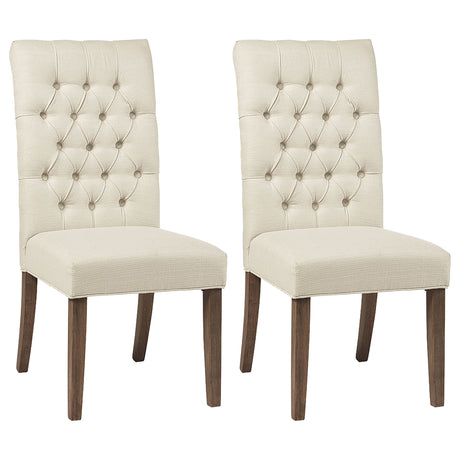 Side Chair - Douglas Tufted Back Dining Chairs Vineyard Oak (Set of 2)