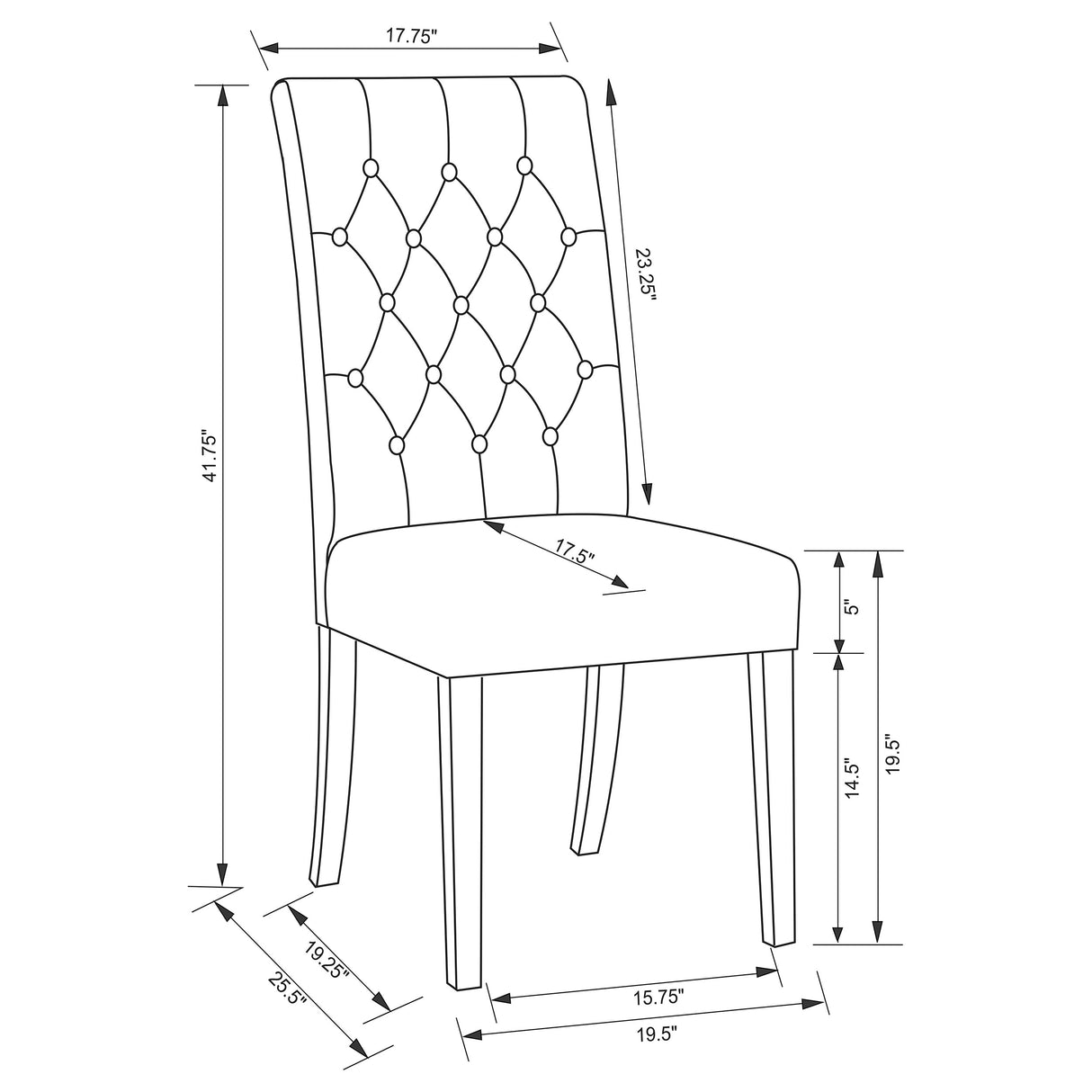 Douglas Upholstered Dining Side Chair Oatmeal (Set of 2) - Home Elegance USA