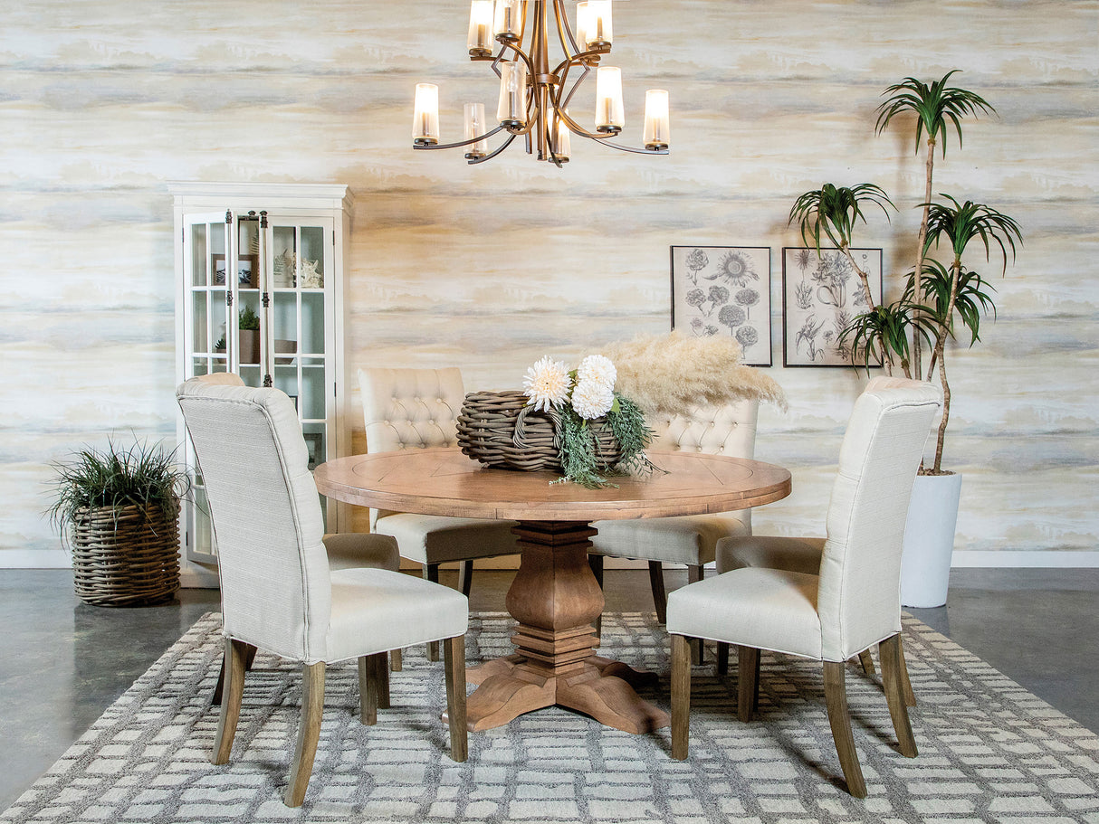 Douglas Upholstered Dining Side Chair Oatmeal (Set of 2) - Home Elegance USA