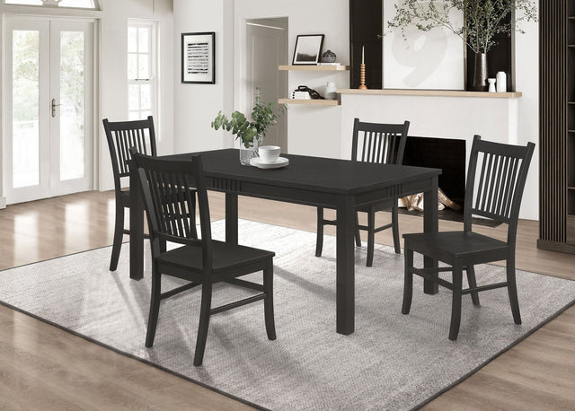 Marbrisa 5 - piece Rectangular Dining Table Set Matte Black | Coaster | Home Elegance USA