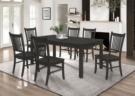 Marbrisa 7 - piece Rectangular Dining Table Set Matte Black | Coaster | Home Elegance USA