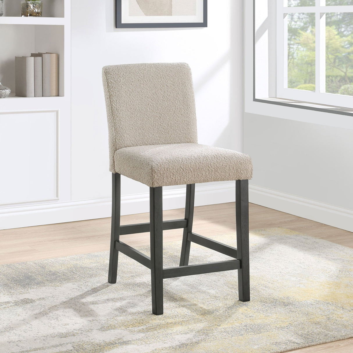 Alba Boucle Upholstered Counter Height Dining Chair Beige and Charcoal Grey (Set of 2) | Coaster - 123129 - Home Elegance USA - 2