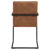 Arm Chair - Nate Upholstered Dining Arm Chair Antique Brown and Black (Set of 2)