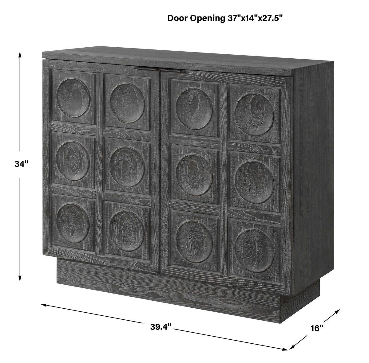 Shelby 2 Door Ebony Stained Cabinet - Black by Uttermost - View 11