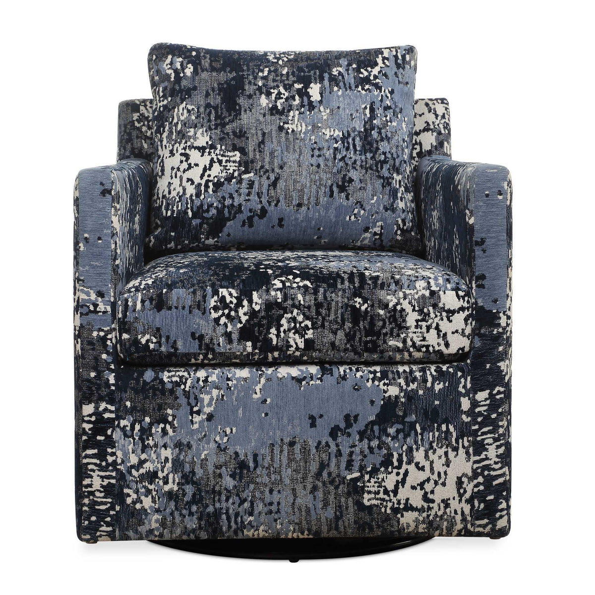 Tisdell Patterned Swivel/Glider - Blue by Uttermost - View 1