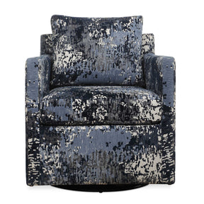 Tisdell Patterned Swivel/Glider - Blue by Uttermost - View 1