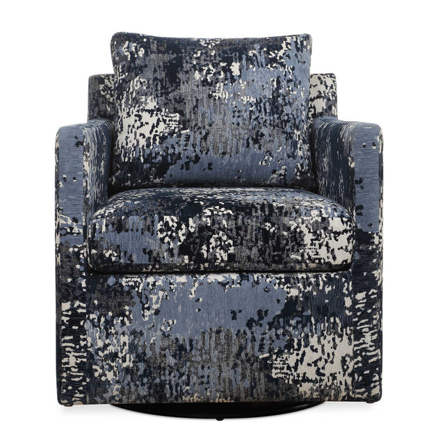 Tisdell Patterned Swivel/Glider - Blue by Uttermost - View 1