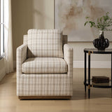 Basie Casual Linen Swivel Chair White - Beige by Uttermost - View 2