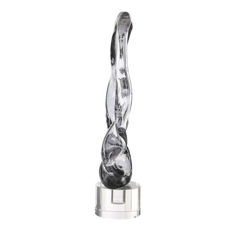 Luminous Twist Glass Sculpture - Black / White by Uttermost - View 5