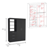 Peyton 2 Piece Bedroom Set, Armoire + Nightstand, Black - sold by Home Elegance USA