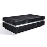 Vdara Modern Black Faux Crocodilian Coffee Table - View Image 1