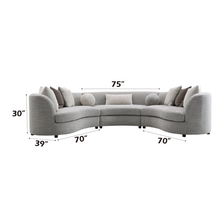 Ivria Gray Boucle Sectional Sofa W/9 Pillows - sold by Home Elegance USA