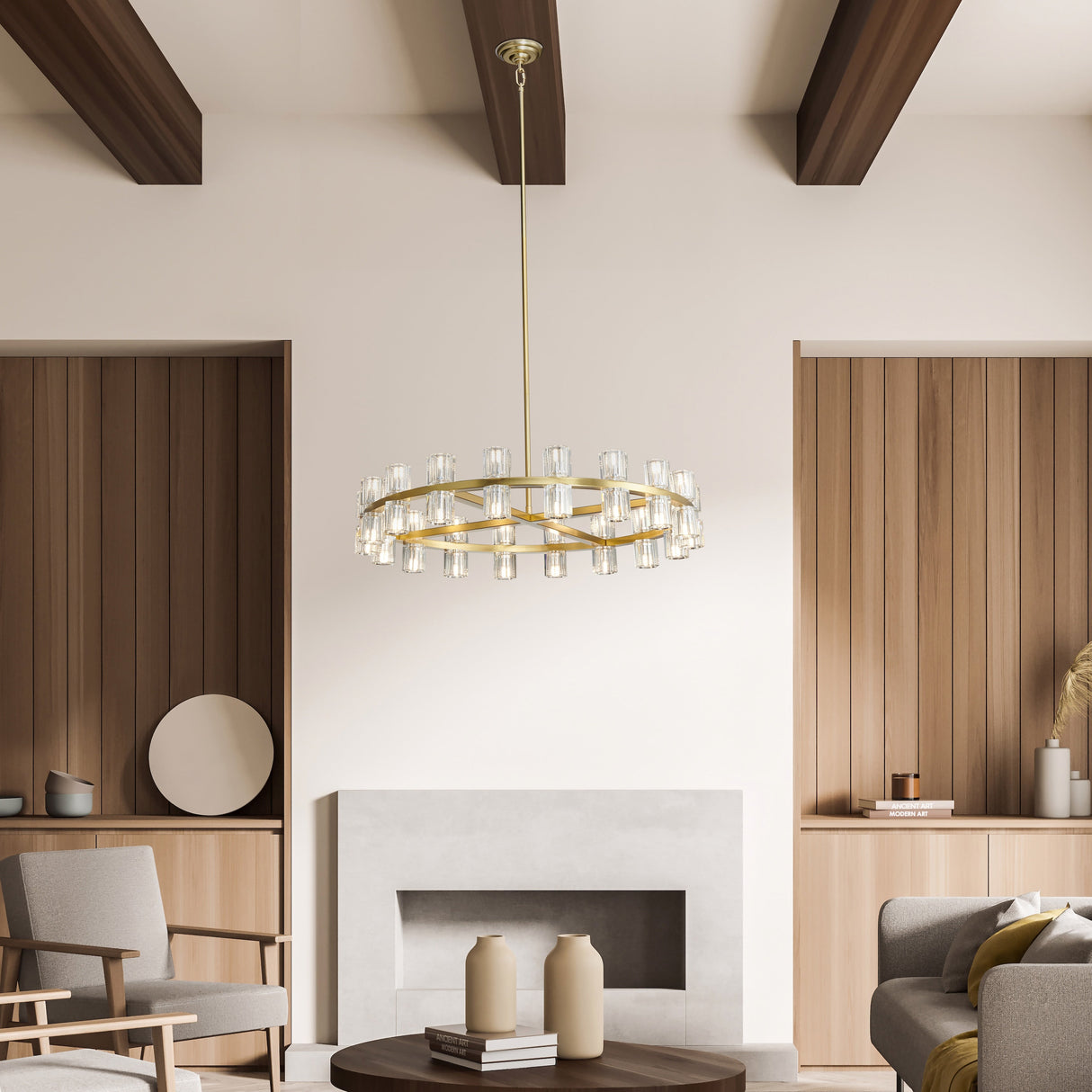 Anderson 36"D Chandelier // Crystal and Gold  | Finesse