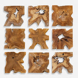 Talia Wood Wall Decor (Set of 9) - Light Brown by Uttermost - View 5