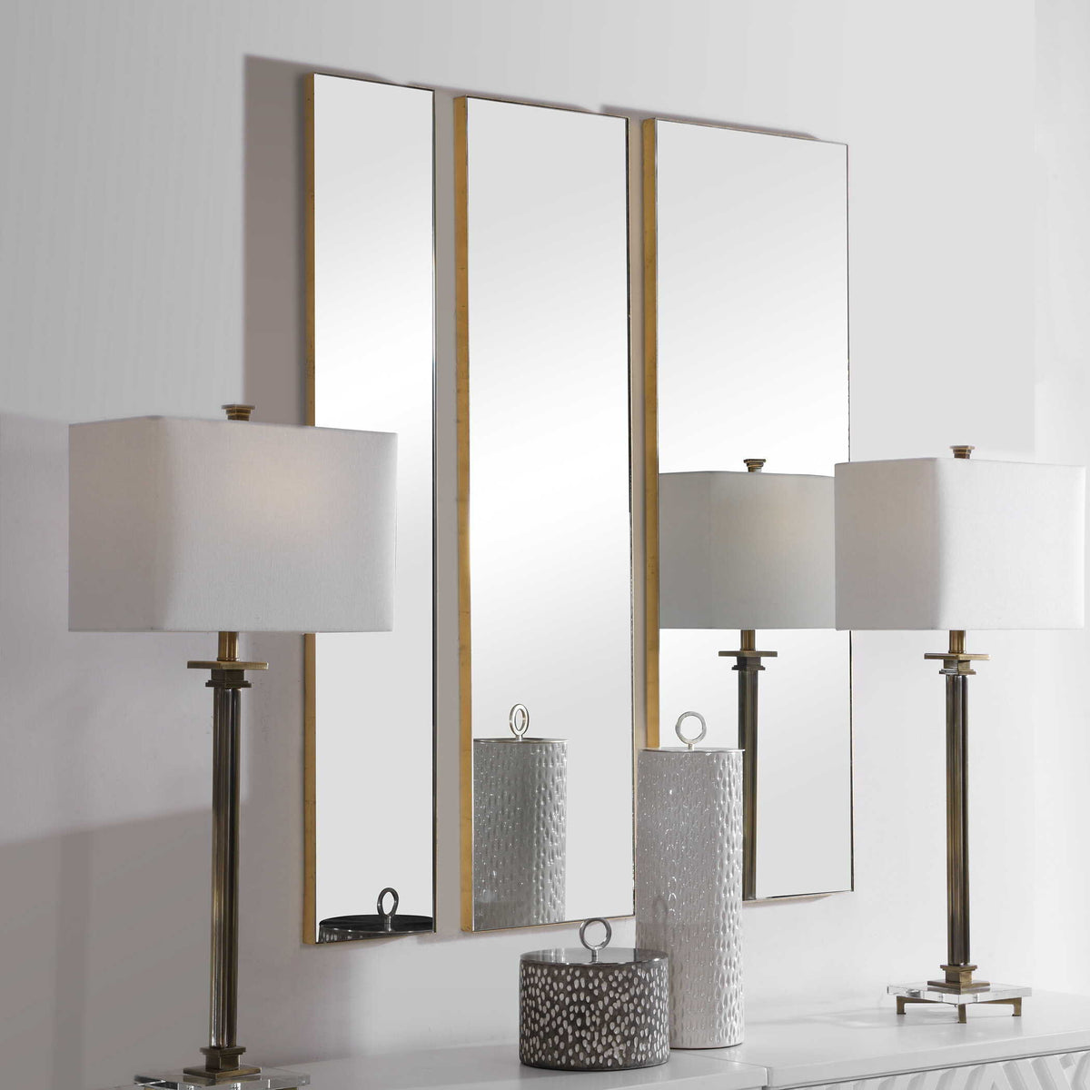 Rowling Mirrors (Set of 3) Gold - Silver by Uttermost - View 3