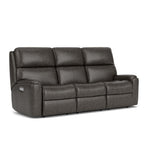 Rio Transitional Leather Power Reclining Sofa, Power Headrests | Flexsteel