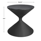 Time's Up Hourglass Shaped Side Table - Black by Uttermost - View 7