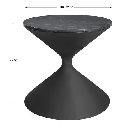 Time's Up Hourglass Shaped Side Table - Black by Uttermost - View 7