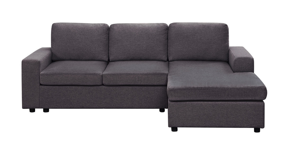 Newlyn Sofa with Reversible Chaise in Dark Gray Linen - Home Elegance USA