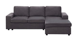 Newlyn Sofa with Reversible Chaise in Dark Gray Linen - Home Elegance USA