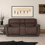 Beau Power Reclining Loveseat With Console & Power Headrests - Sable | Flexsteel