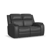 Ziggy Power Reclining Loveseat With Power Headrest, Lumbar, Heat & Massage - Iron | Flexsteel