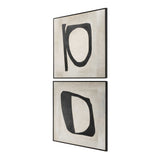 Characters Abstract Art (Set of 2) - Black / Beige by Uttermost - View 3