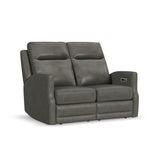 Maxwell Power Reclining Loveseat With Power Headrests And Lumbar - Cinder | Flexsteel