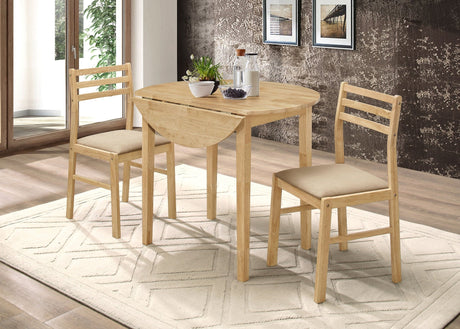 Bucknell 3 - piece Dining Set with Drop Leaf Natural and Tan - 130006 - image - 2