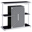 Home Bar - Zinnia 2-tier Bar Unit Glossy Black and White