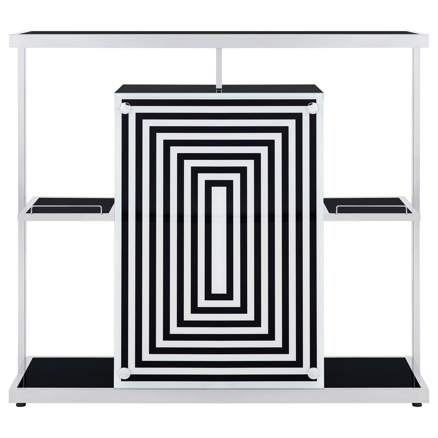 Home Bar - Zinnia 2-tier Bar Unit Glossy Black and White