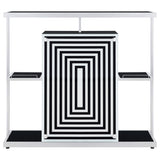 Home Bar - Zinnia 2-tier Bar Unit Glossy Black and White