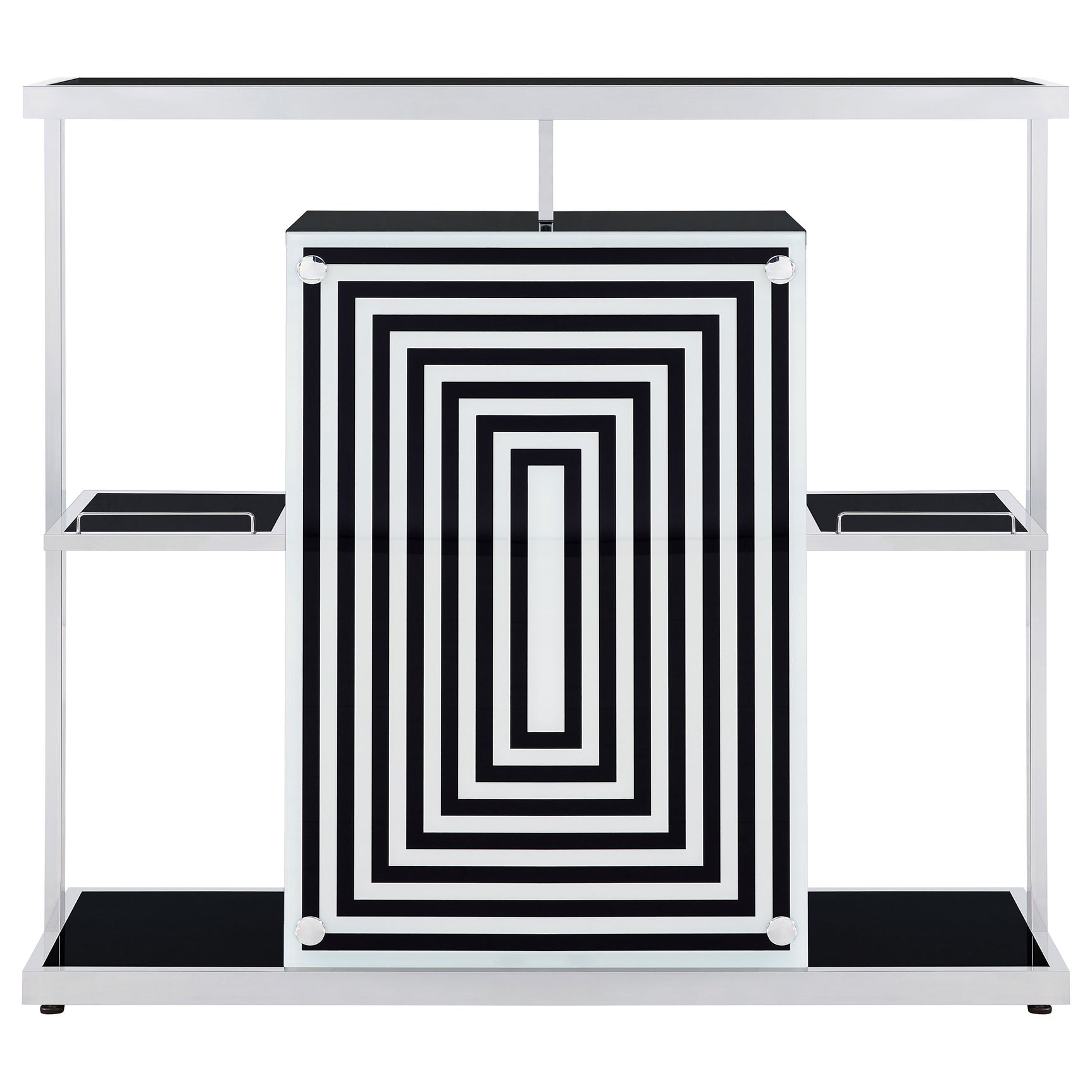 Home Bar - Zinnia 2-tier Bar Unit Glossy Black and White