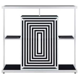 Home Bar - Zinnia 2-tier Bar Unit Glossy Black and White