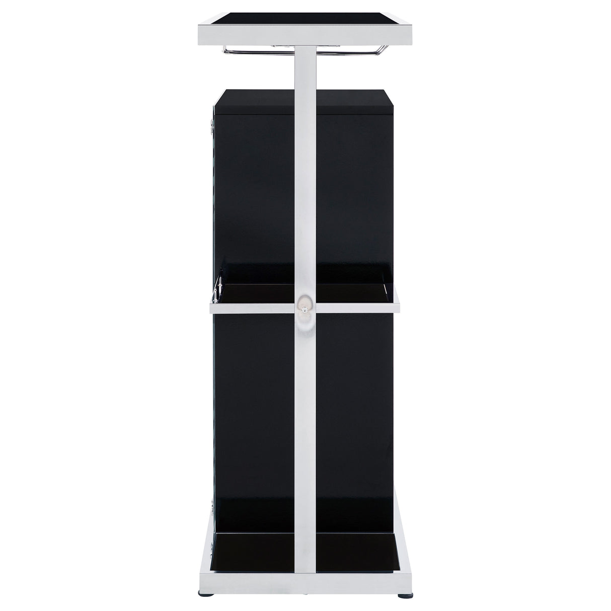 Home Bar - Zinnia 2-tier Bar Unit Glossy Black and White