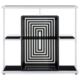 Home Bar - Zinnia 2-tier Bar Unit Glossy Black and White