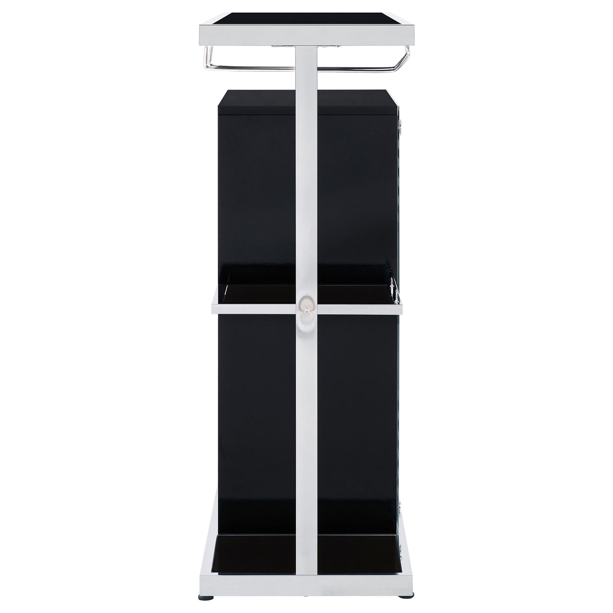 Home Bar - Zinnia 2-tier Bar Unit Glossy Black and White