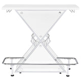 Atoka X - shaped Bar Unit with Wine Bottle Storage Glossy White | Coaster | Home Elegance USA