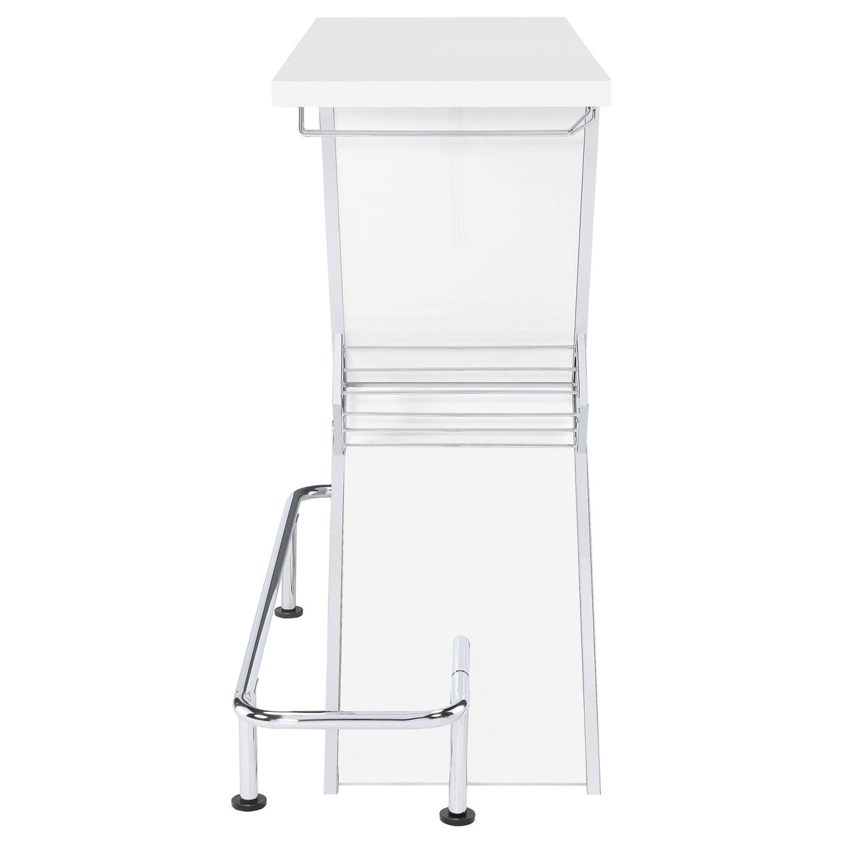 Atoka X - shaped Bar Unit with Wine Bottle Storage Glossy White | Coaster | Home Elegance USA