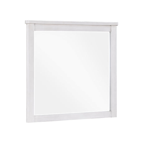 White wooden frame on a white background