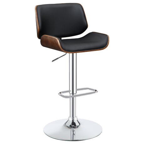 Adjustable Bar Stool - Folsom Upholstered Adjustable Bar Stool Black and Chrome