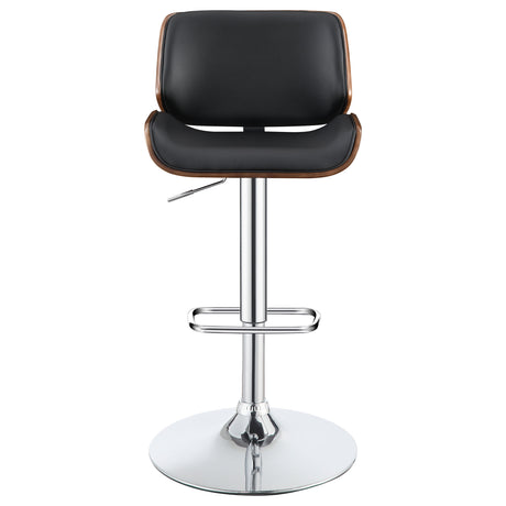 Adjustable Bar Stool - Folsom Upholstered Adjustable Bar Stool Black and Chrome