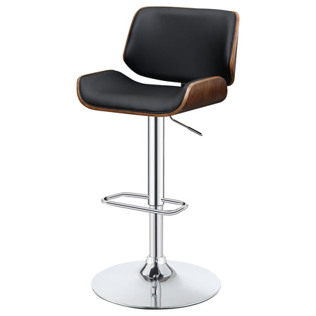 Adjustable Bar Stool - Folsom Upholstered Adjustable Bar Stool Black and Chrome