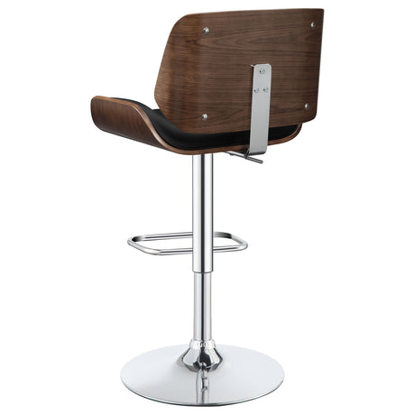 Adjustable Bar Stool - Folsom Upholstered Adjustable Bar Stool Black and Chrome